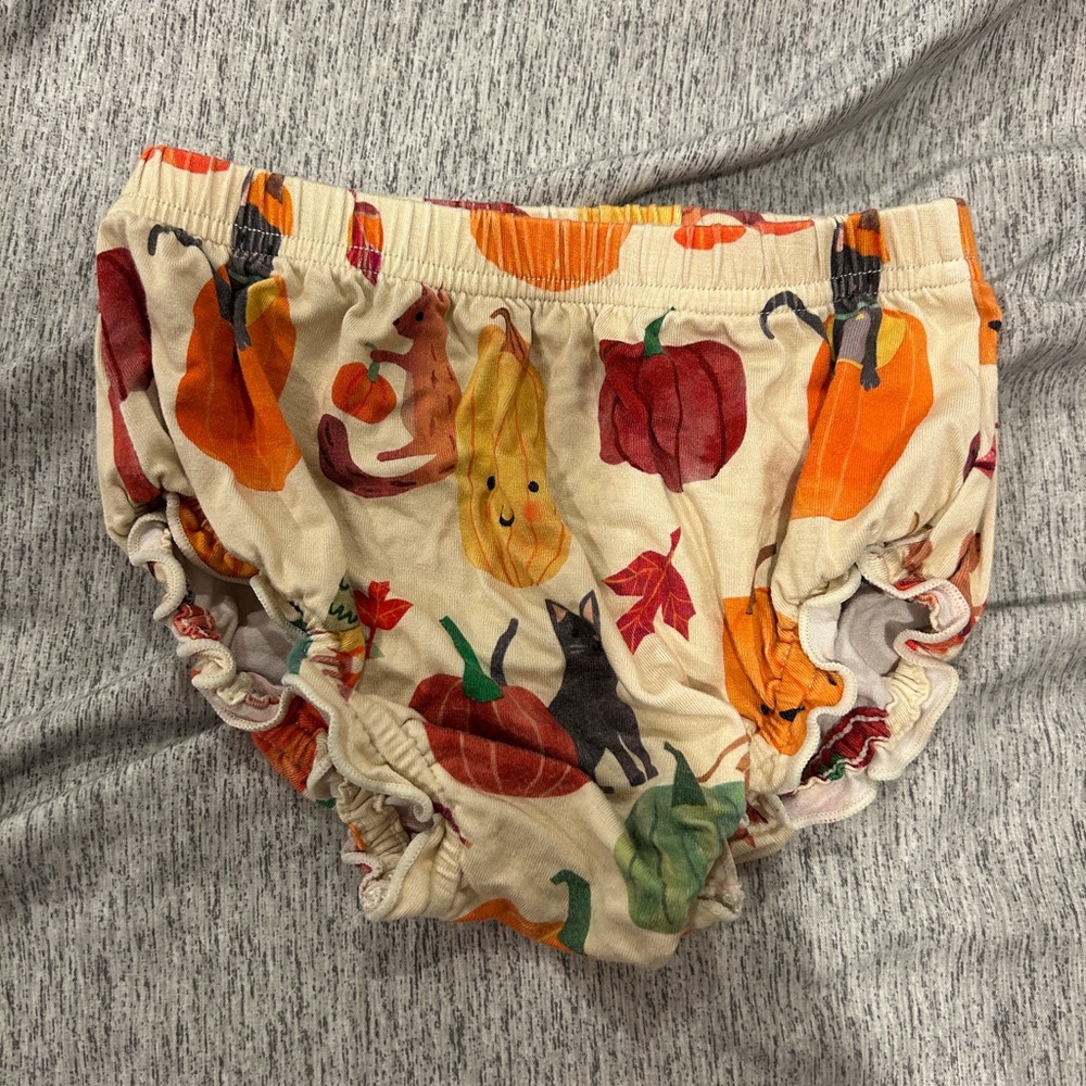 Little Sleepies Play Pumpkin and Animal Print Kids Dress - Picture 3 of 4